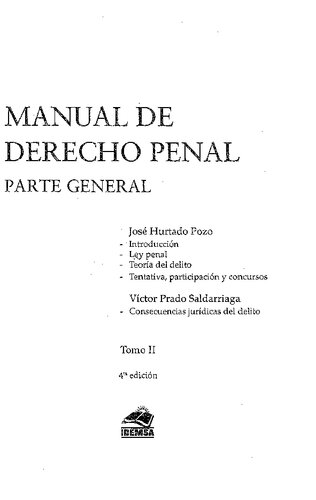 Manual de derecho penal: parte general (Tomo I)