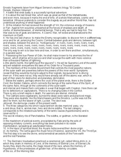 Gnostic Fragments of Miguel Serrano