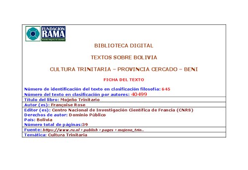 Mojeño trinitario (Arawak)