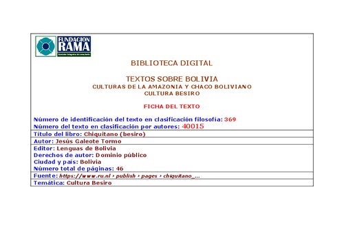 Chiquitano (besɨro)