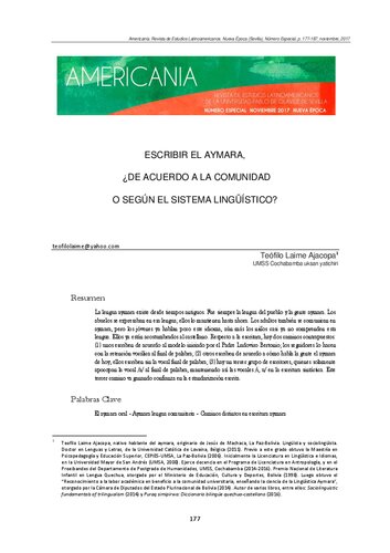 Escribir el aymara, ¿de acuerdo a la comunidad o según el sistema lingüístico?
