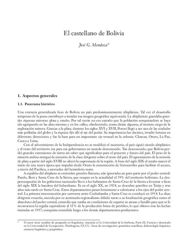 El castellano de Bolivia