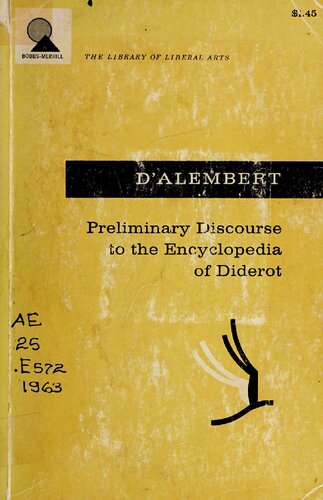 Preliminary Discourse to the Encyclopedia of Diderot