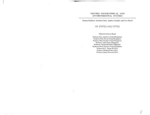 Of States and Cities: The Partitioning of Urban Space (Oxford Geographical and Environmental Studies)