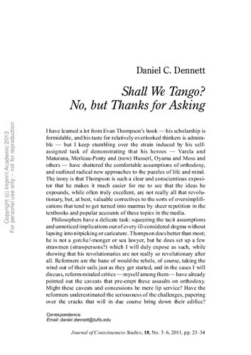 Shall we tango. No, but thanks for asking