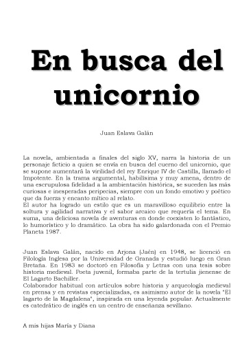 En Busca Del Unicornio