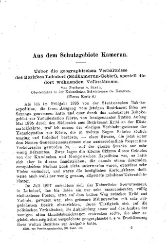 Über die geographischen Verhältnisse von Lolodorf (Südkamerun-Gebiet), speziell die dort wohnenden Volksstämme