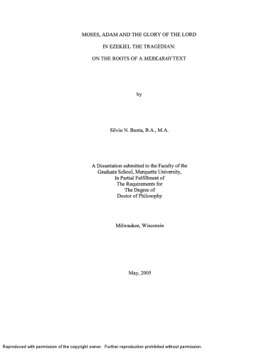 Moses, Adam and the glory of the Lord in Ezekiel the Tragedian: On the roots of a merkabah text