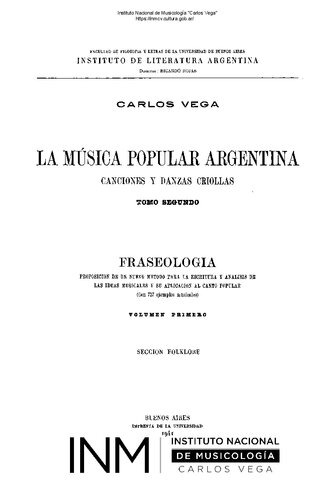 La música popular argentina - Canciones y danzas criollas
