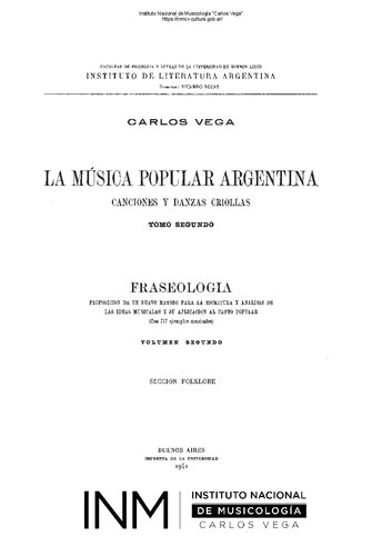 La música popular argentina - Canciones y danzas criollas