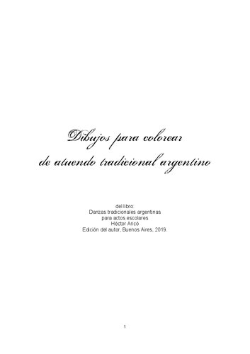 Dibujos para colorear de atuendo tradicional argentino