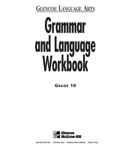 Glencoe Language Arts Grammar and Language Workbook Grade 10