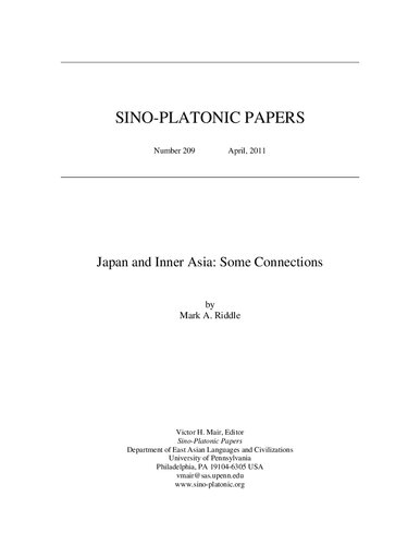 Japan and Inner Asia: Some Connections