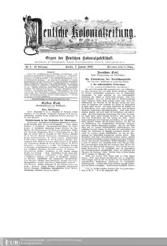 Deutsche Kolonialzeitung. Organ der Deutschen Kolonialgesellschaft