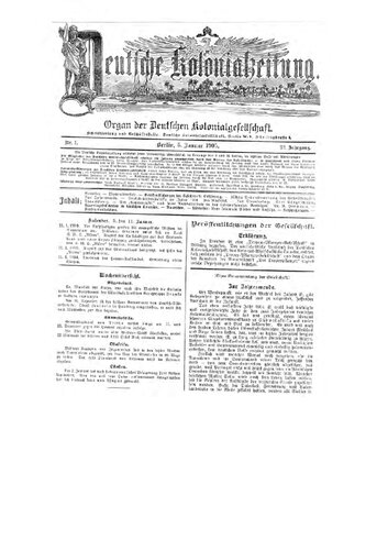 Deutsche Kolonialzeitung. Organ der Deutschen Kolonialgesellschaft