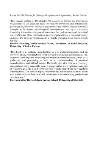 Web Metrics for Library and Information Professionals: