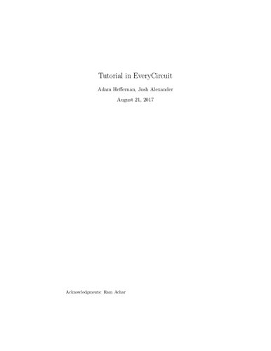 Tutorial in Everycircuit