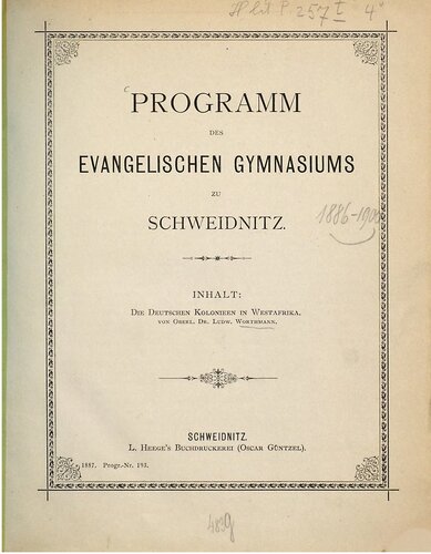 Die deutschen Kolonieen [Kolonien] in Westafrika