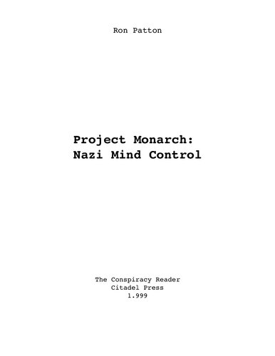 Project Monarch:Nazi Mind Control