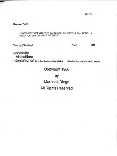 Contradiction and the language of Hegel's dialectic: A study of the 