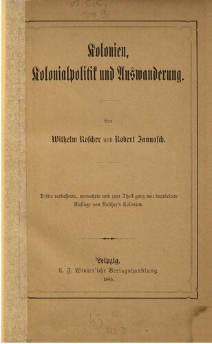 Kolonien, Kolonialpolitik und Auswanderung