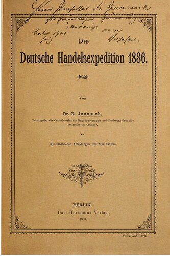 Die Deutsche Handelsexpedition 1886