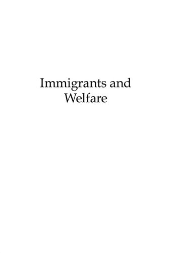 Immigrants and Welfare: The Impact of Welfare Reform on America's Newcomers