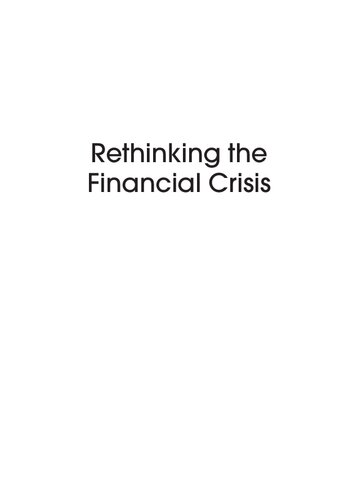 Rethinking the Financial Crisis