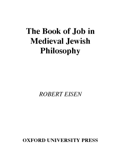 The Book of Job in Medieval Jewish Philosophy