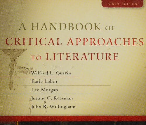 A Handbook of Critical Approaches to Literature