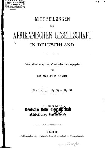 MITTEILUNGEN DER AFRIKANISCHEN GESELLSCHAFT IN DEUTSCHLAND