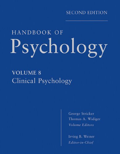 Handbook of psychology: Clinical psychology