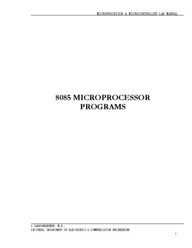 bca microprocessor labsheet