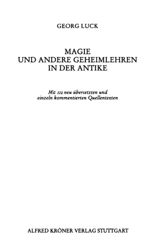 Magie und andere Geheimlehren in der Antike