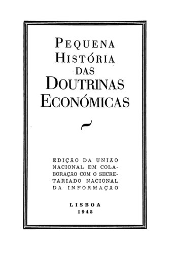 Pequena História das Doutrinas Económicas