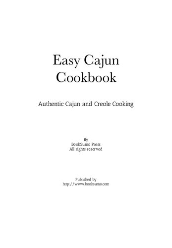 Easy Cajun Cookbook: Authentic Cajun and Creole Cooking