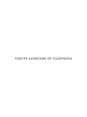 Yokuts language of California