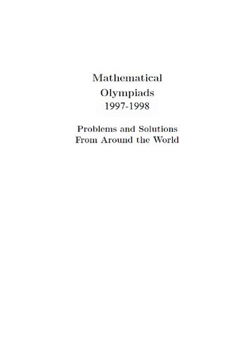 Math Olympiads: problems and solutions from around the world