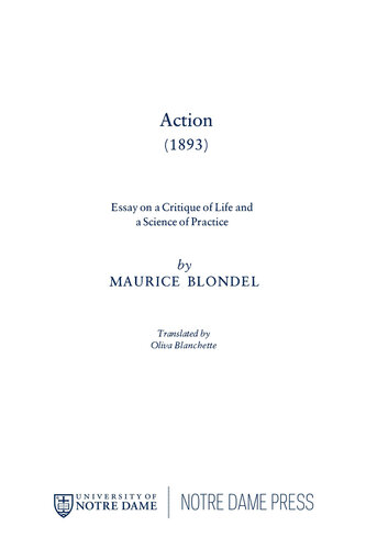 Action (1893): Essay on a Critique of Life and a Science of Practice