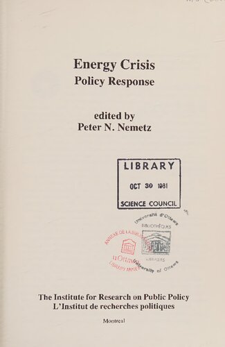 Energy crisis : policy response