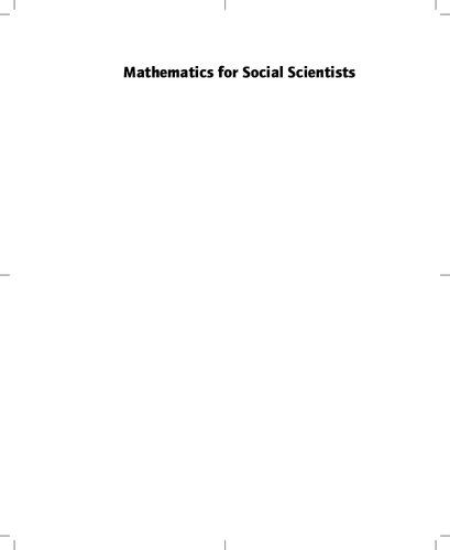 Mathematics for Social Scientists