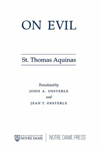 On Evil (Disputed Questions)