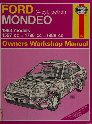 Haynes Ford Mondeo 1993 Models Owners Workshop Manual