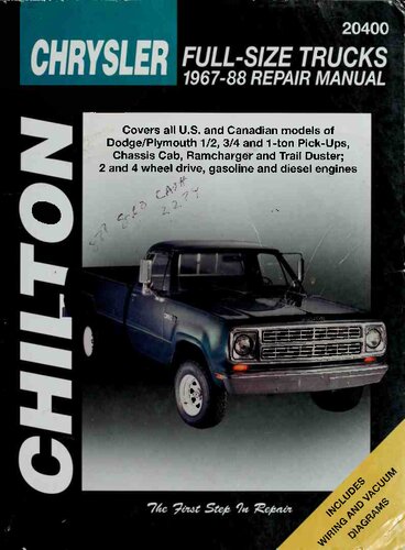 Chilton's Chrysler Full-Size Trucks 1967-88 Repair Manual