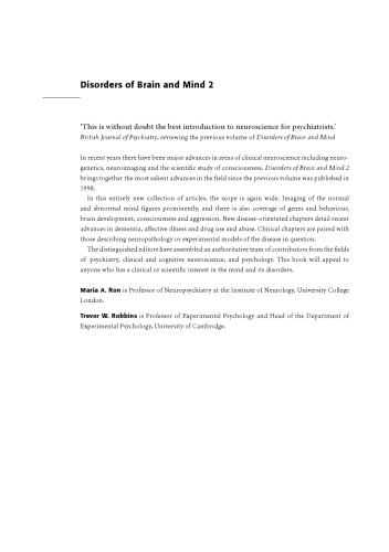 Disorders of Brain and Mind: Volume 2