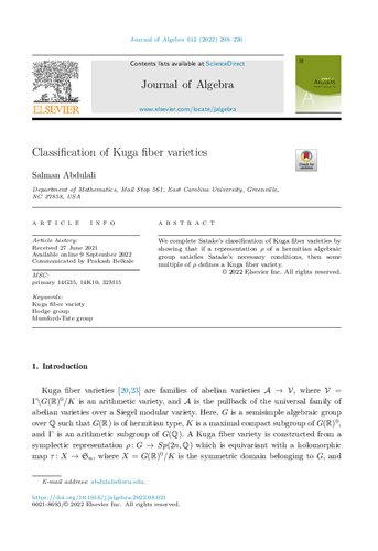Classification of Kuga fiber varieties