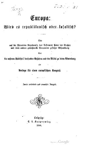 Europa: Wird es republikanisch oder kosakisch?