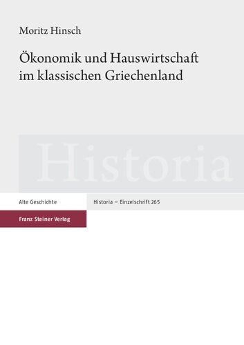 Ökonomik und Hauswirtschaft im klassischen Griechenland