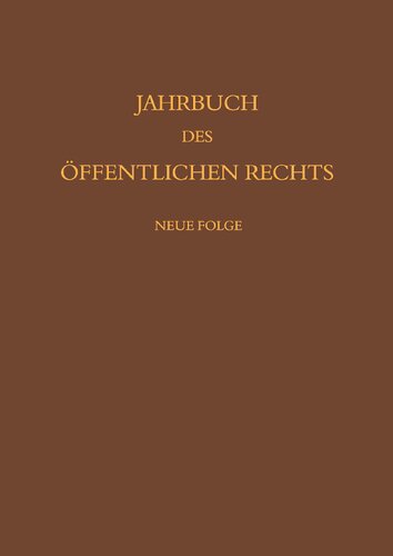 Jahrbuch des öffentlichen Rechts der Gegenwart. Neue Folge