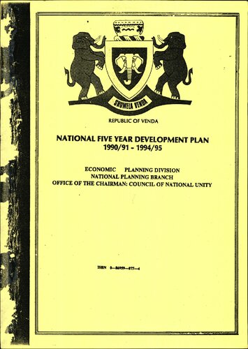 Republic of Venda. National five year development plan 1990/91 - 1994/95